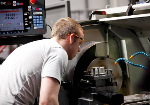 looking into production machine