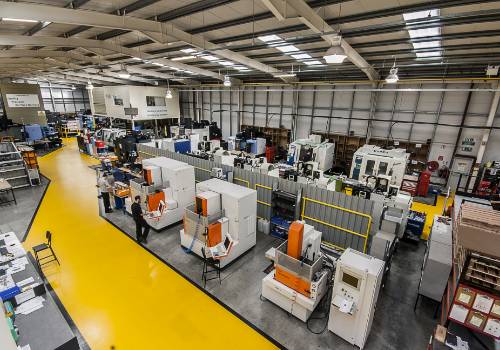 high vista of production floor